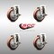 Service Caster 4 Inch 316SS Maroon Polyurethane Wheel Swivel Bolt Hole Caster Set with Brake SCC-SS316BH20S414-PPUB-MRN-TLB-4 - alternate 4